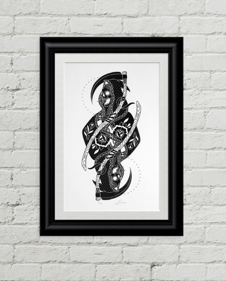 Death Wish | Screen Printed Art Print | Rot Iron Co. | Sonya Lacroix