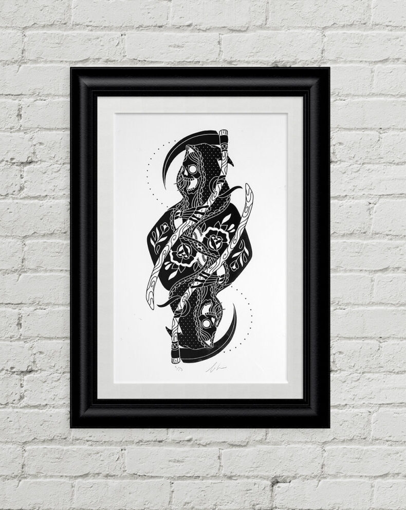 Death Wish | Screen Printed Art Print | Rot Iron Co. | Sonya Lacroix