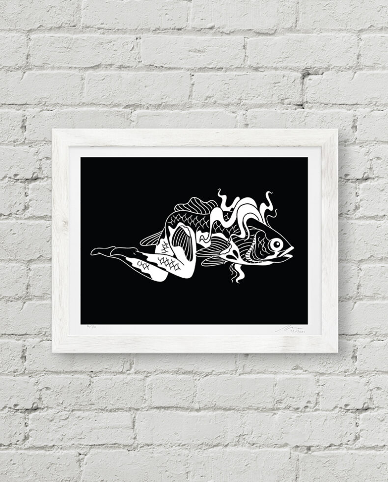 Traditional Tattoo Reverse Mermaid Art Print | Rot Iron Co. | Sonya Lacroix