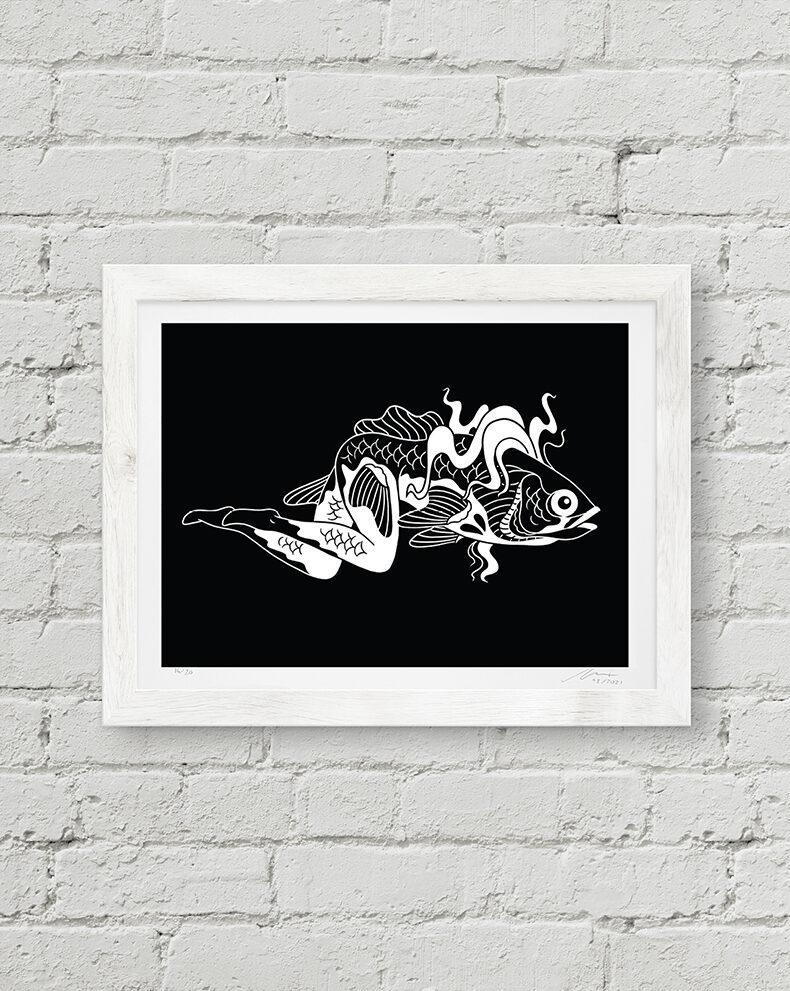 Traditional Tattoo Reverse Mermaid Art Print | Rot Iron Co. | Sonya Lacroix