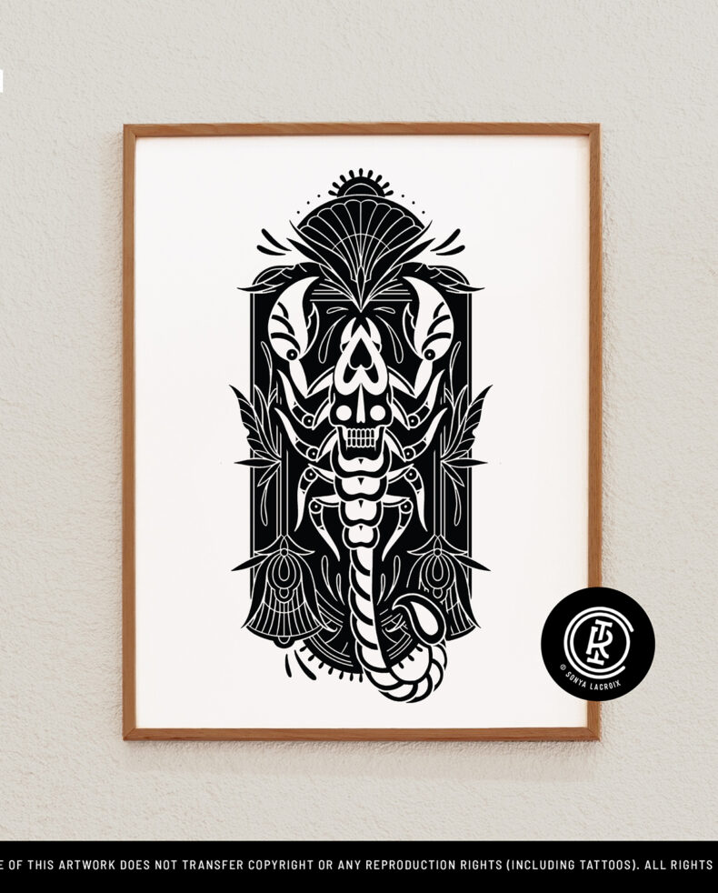 Deco Scorpion, Art Print (8.5"x11")