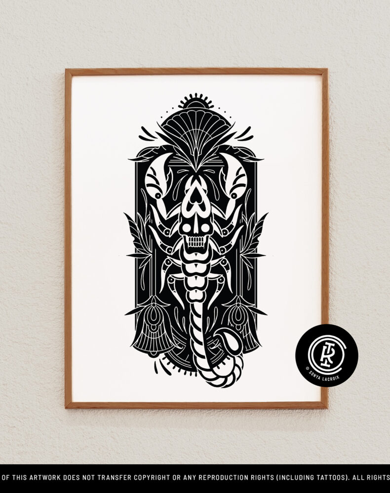 Deco Scorpion, Art Print (8.5"x11")