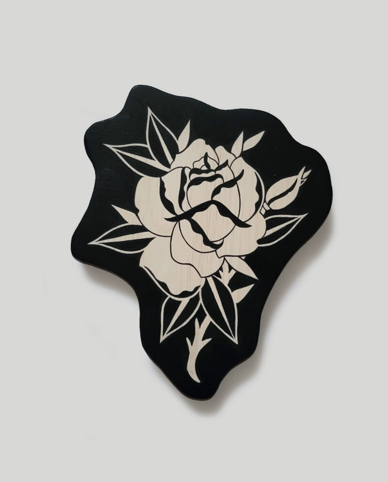 Traditional Rose Wood Plaque (8"x9.5"x.75")