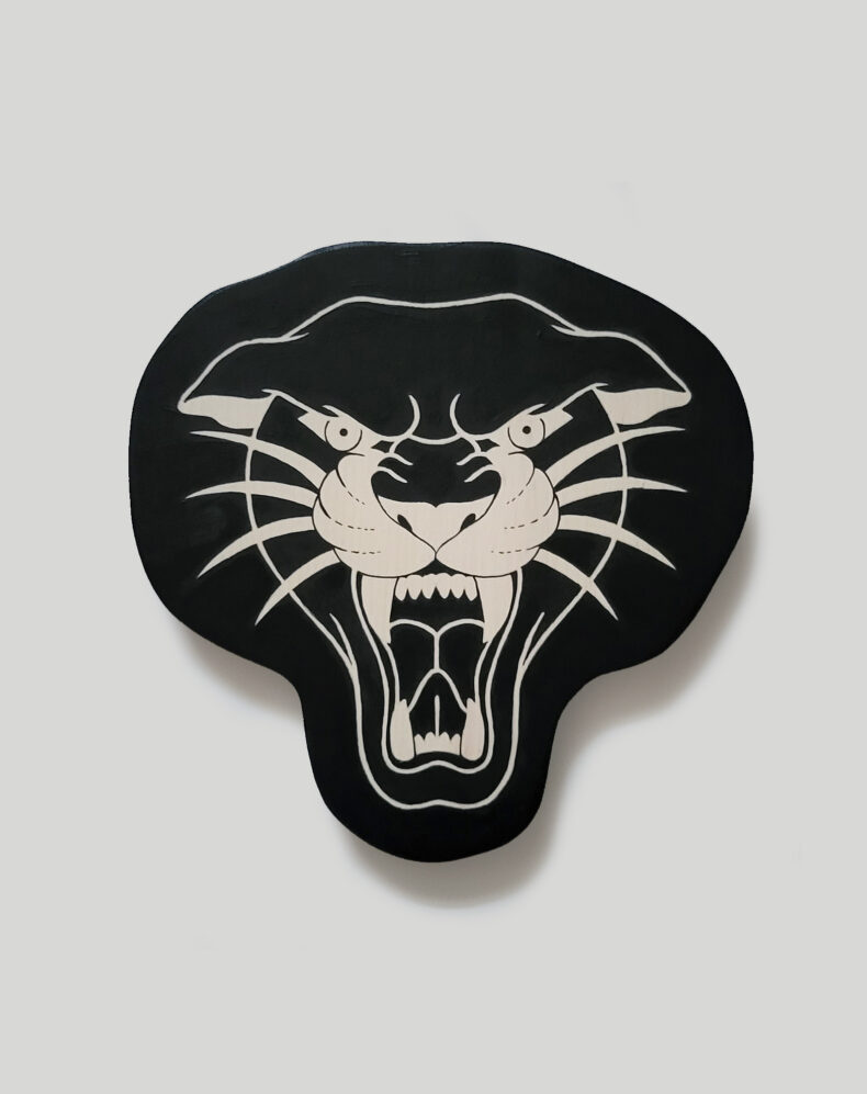 Panther Head Wood Plaque (9"x9"x.75")