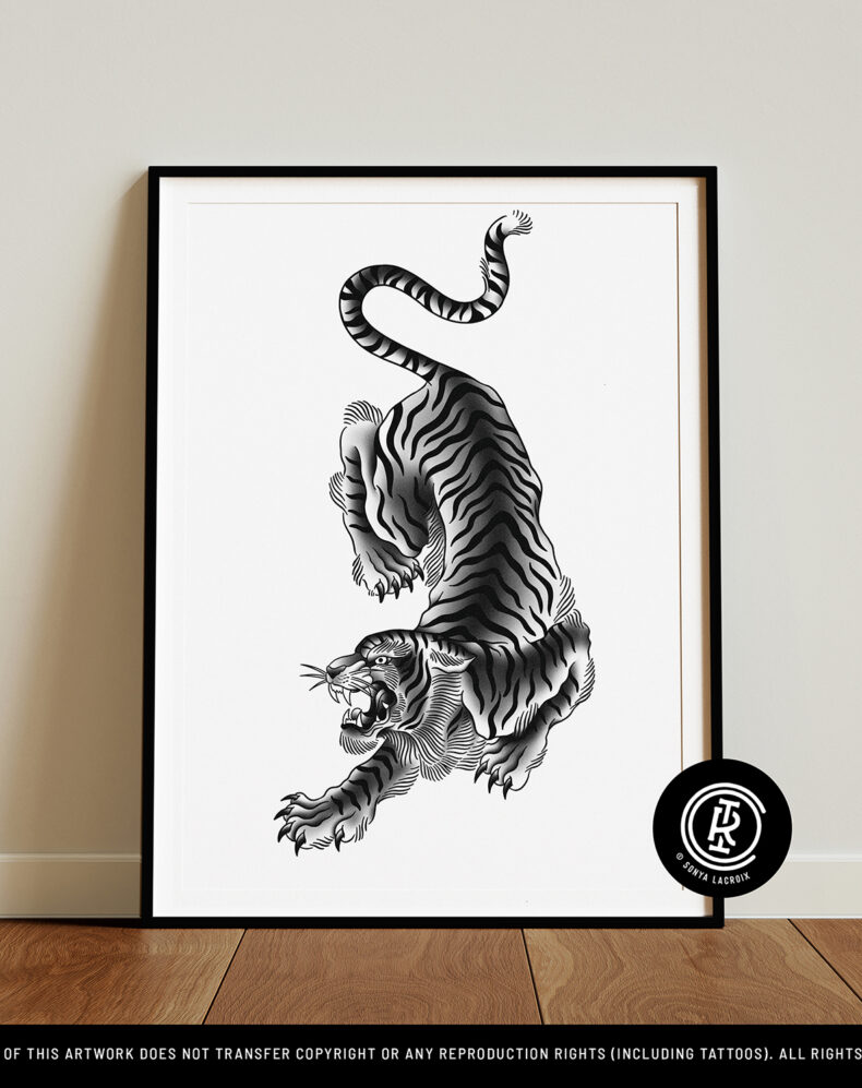 Japanese Tiger, Art Print (12"x16")