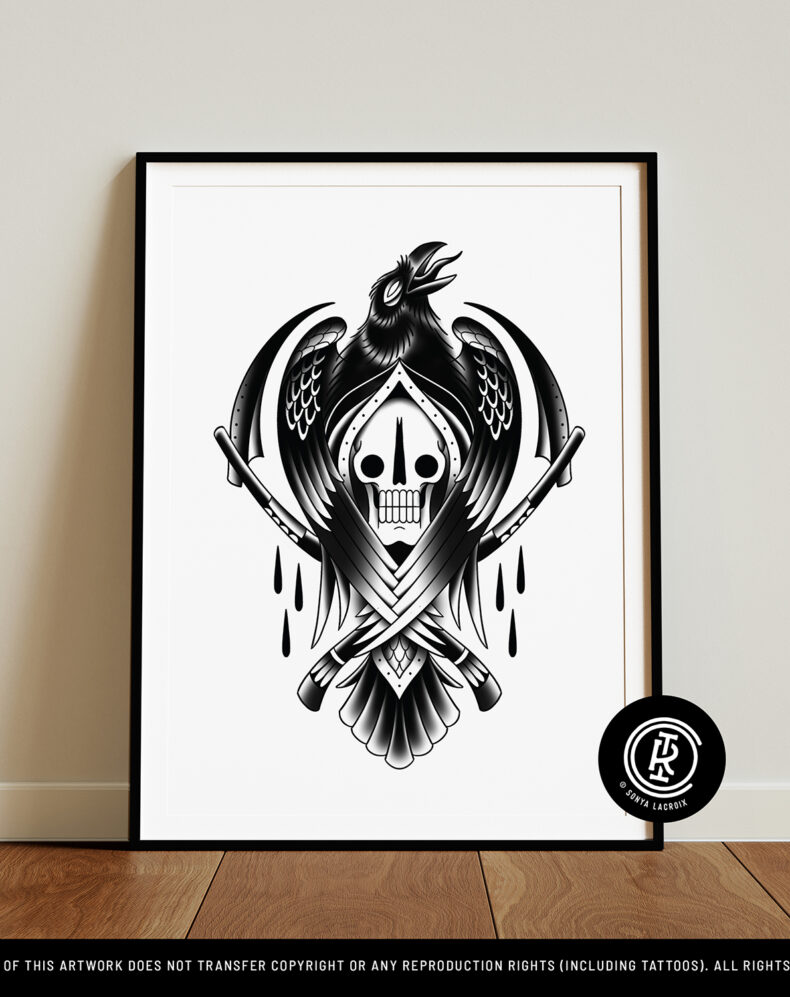 Raven Reaper, Art Print (12"x16")
