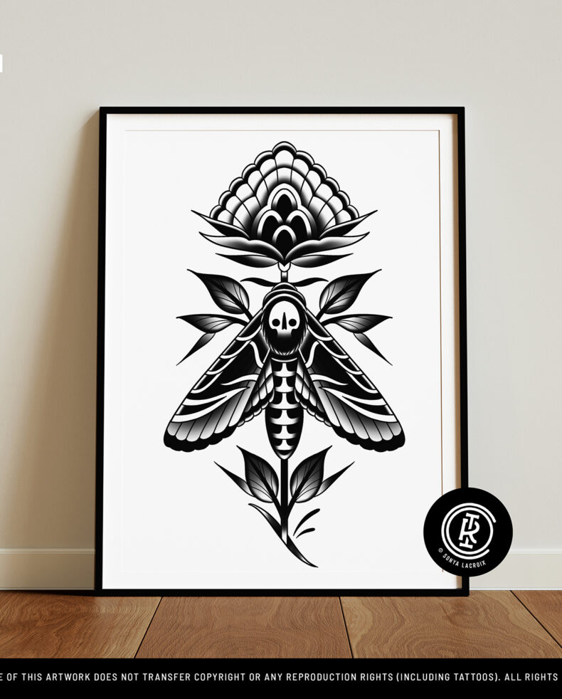 Moth Flower, Art Print (12"x16")