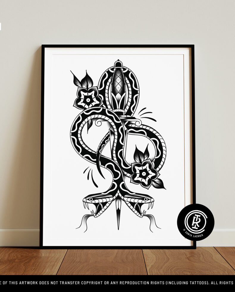 Siamese Snake, Art Print (12"x16")
