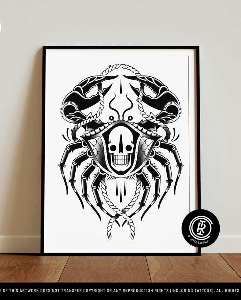 Skull Crab, Art Print (12"x16")